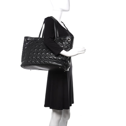 Christian Dior Coated Canvas Cannage Large Panarea Tote Black 2 of 11