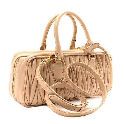 Miu Miu Nappa Matelasse Large Arcadie Top Handle Bag Sabbia 3 of 10