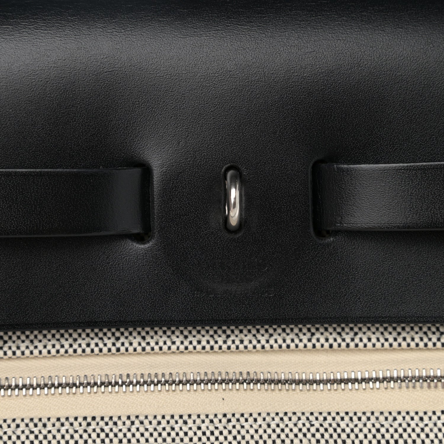 Hermes Vache Hunter Toile H Pegase Pop Herbag Zip Retourne 31 PM Bleu Indigo Ecru Black 7 of 12