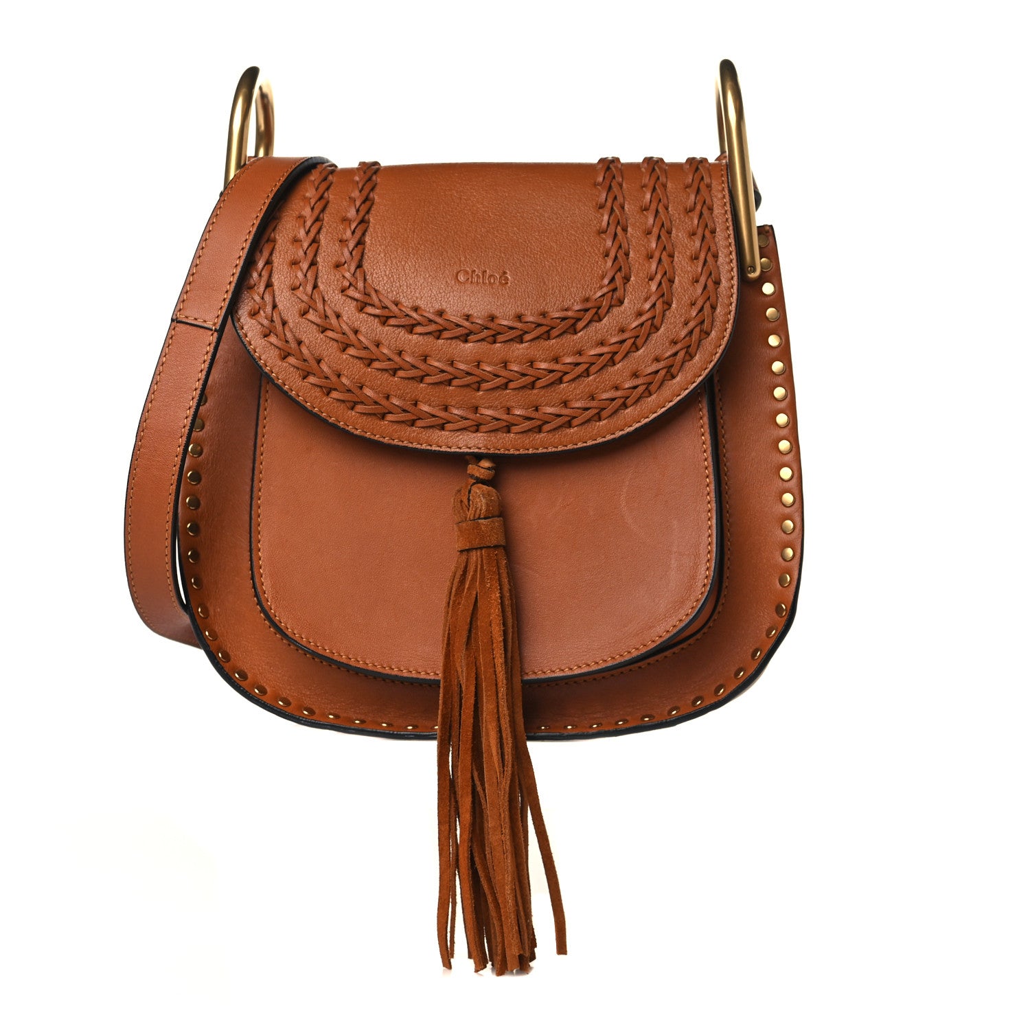 Chloe Calfskin Braided Small Hudson Shoulder Bag Caramel 1 of 11