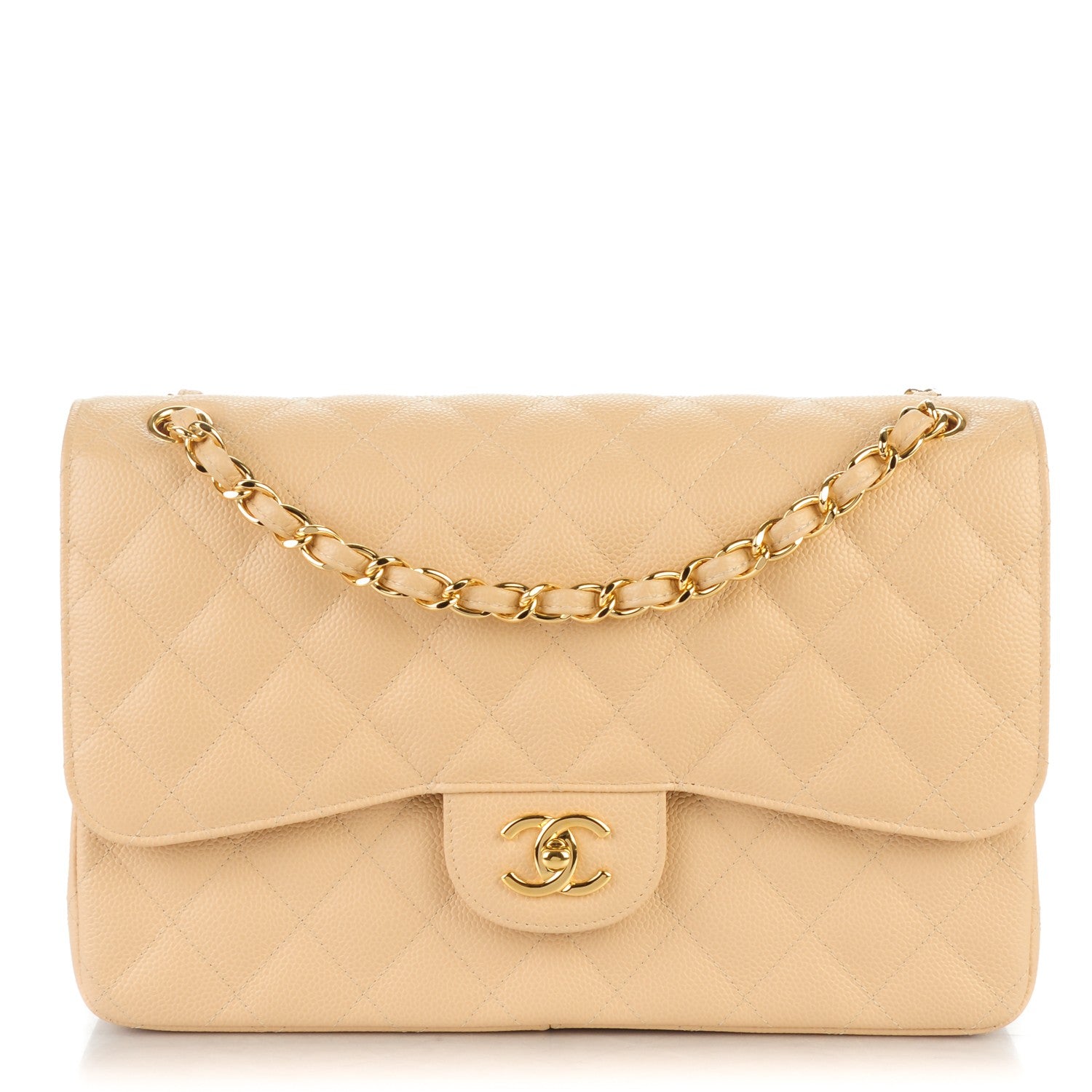 Chanel Caviar Quilted Jumbo Double Flap Beige Clair 1 of 7
