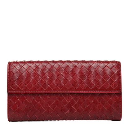 Bottega Veneta Nappa Intrecciato Continental Flap Wallet Cassis 1 of 7
