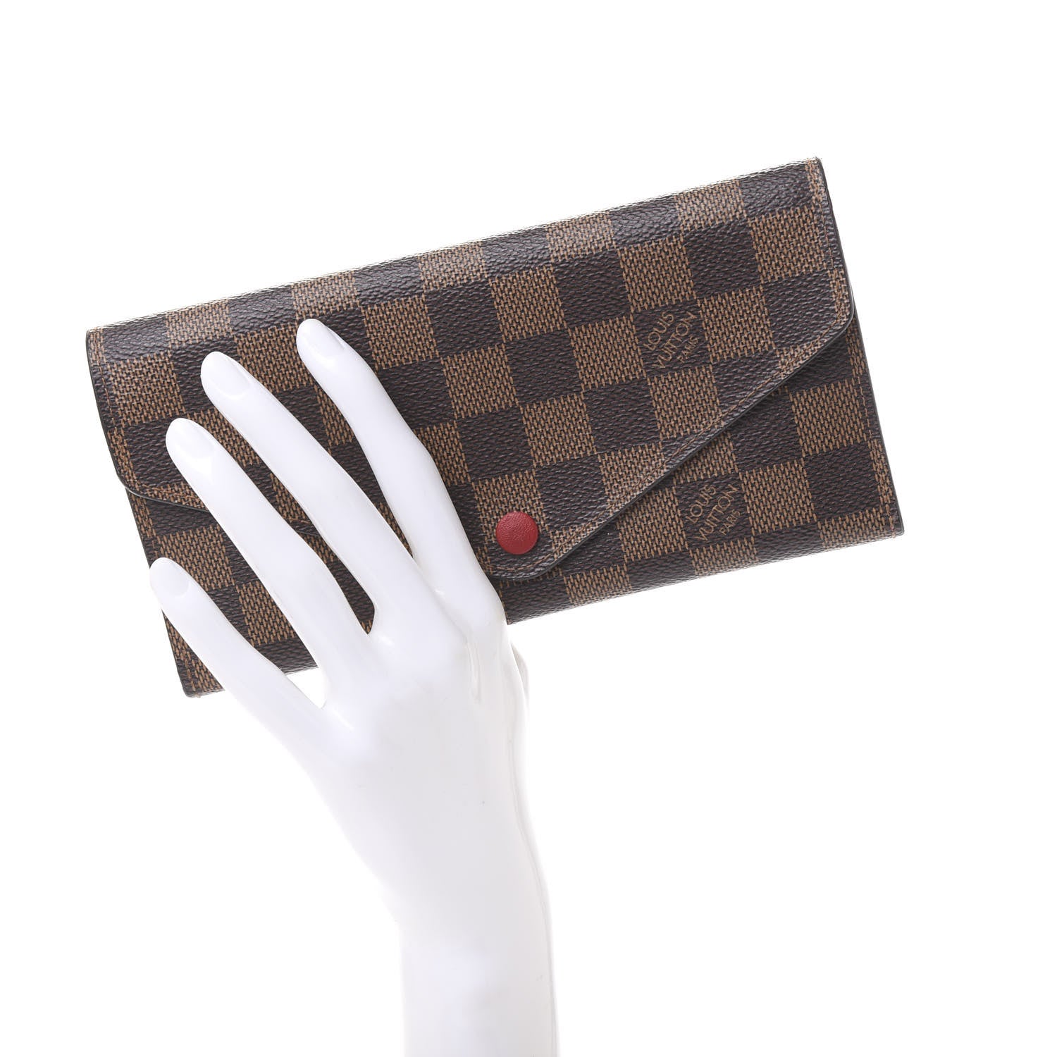 Louis Vuitton Damier Ebene Josephine Wallet Red 2 of 9