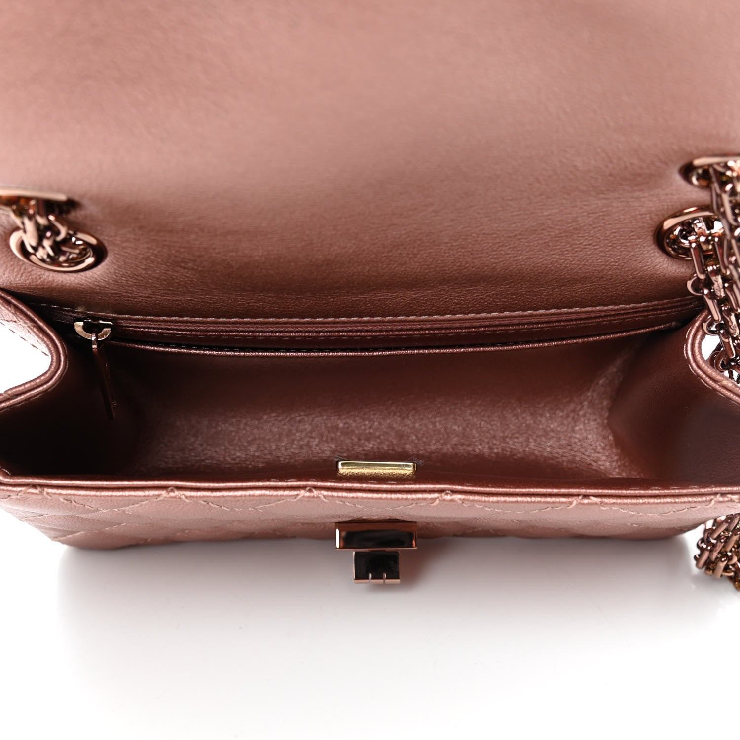 Chanel Metallic Grained Calfskin Quilted 2.55 Reissue Mini Flap Copper Pink 4 of 4