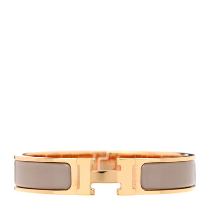 Hermes Enamel Narrow Clic Clac H Bracelet PM Marron Glace 1 of 5