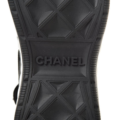 Chanel Fabric Calfskin Suede CC Sneakers 40 Black 7 of 9