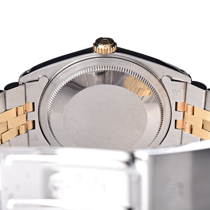 Rolex Stainless Steel 18K Yellow Gold 36mm Oyster Perpetual Datejust Watch White Arabic 16233 6 of 11