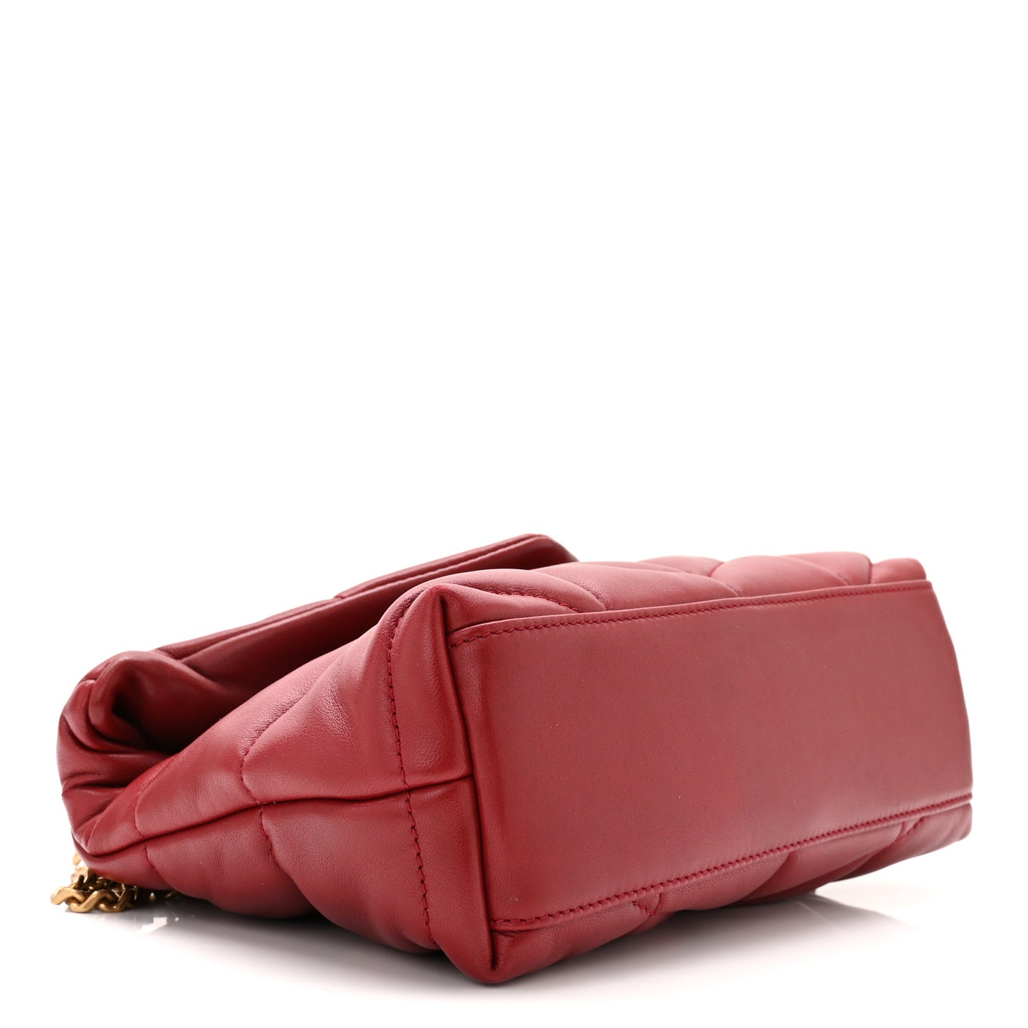 Lambskin Quilted Toy Loulou Puffer Monogram Chain Satchel Red