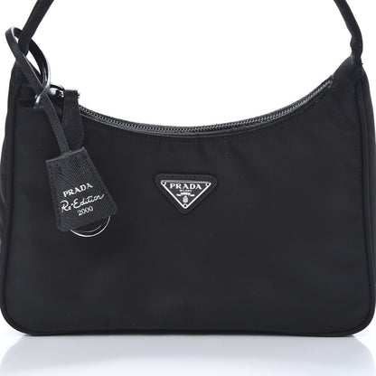 Prada Tessuto Nylon Mini Re-Edition 2000 Bag Black 8 of 11