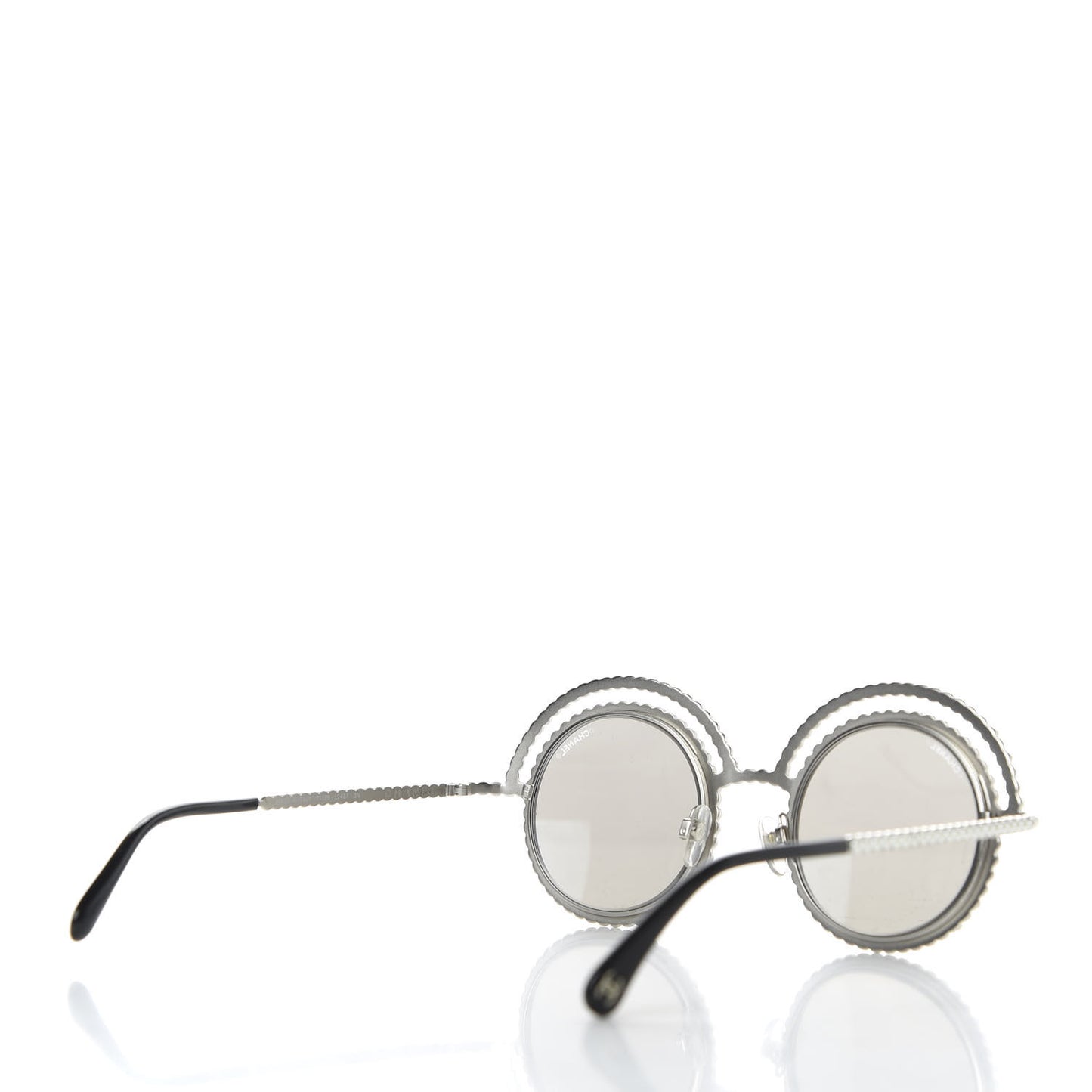 Pearl Round Sunglasses 71139 Silver