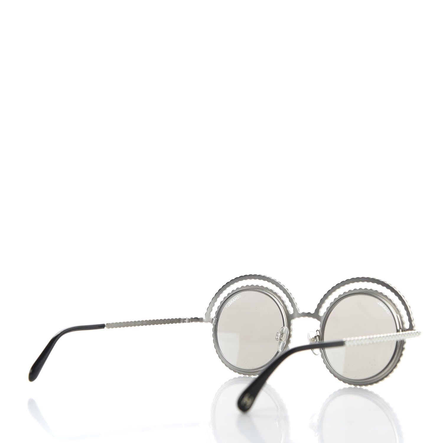 Chanel Pearl Round Sunglasses 71139 Silver 4 of 9