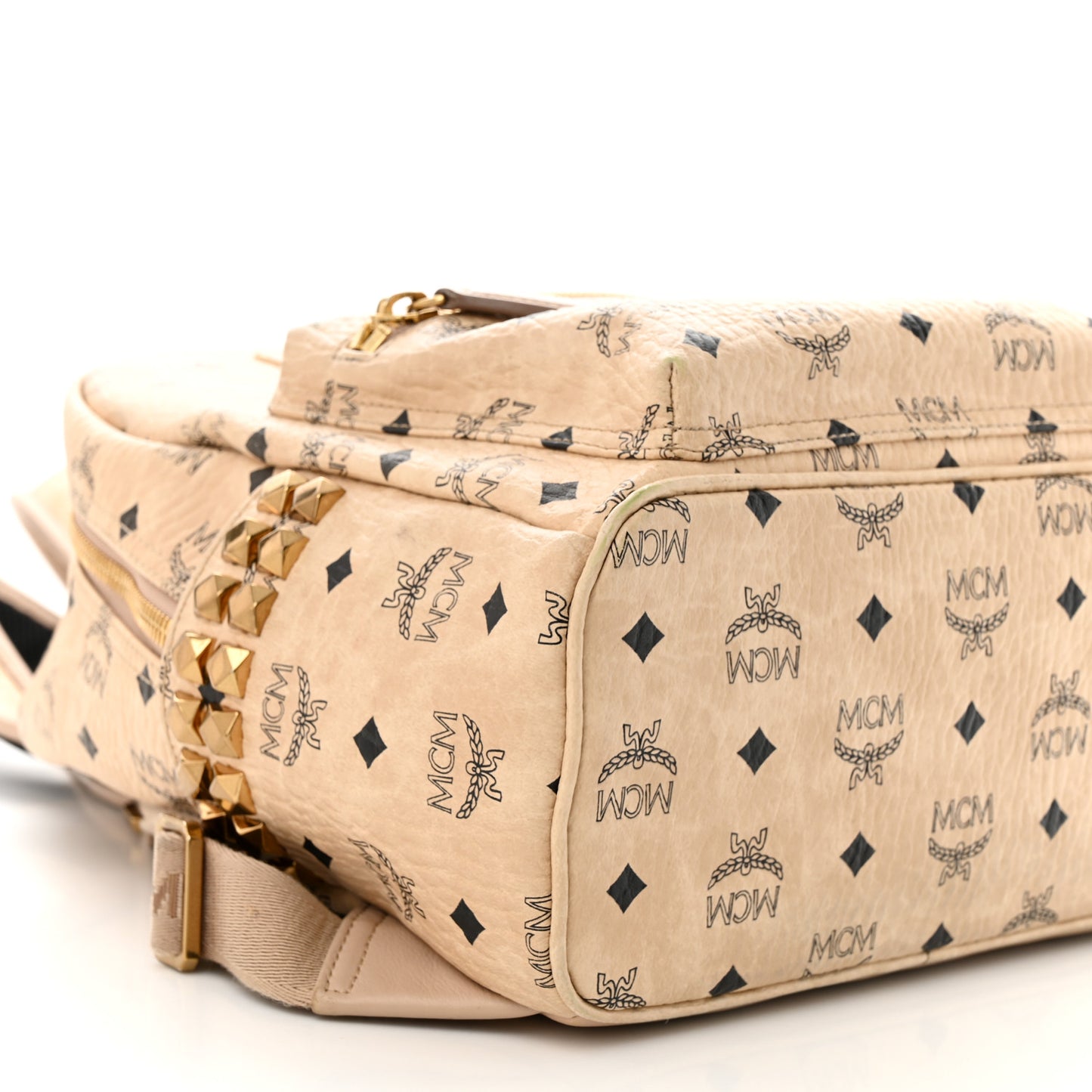 Visetos Small Studded Stark Backpack Beige