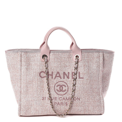 Chanel Straw Lurex Large Deauville Tote Pink 2 of 10