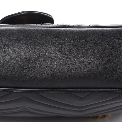 Gucci Calfskin Matelasse Medium GG Marmont Shoulder Bag Black 11 of 15