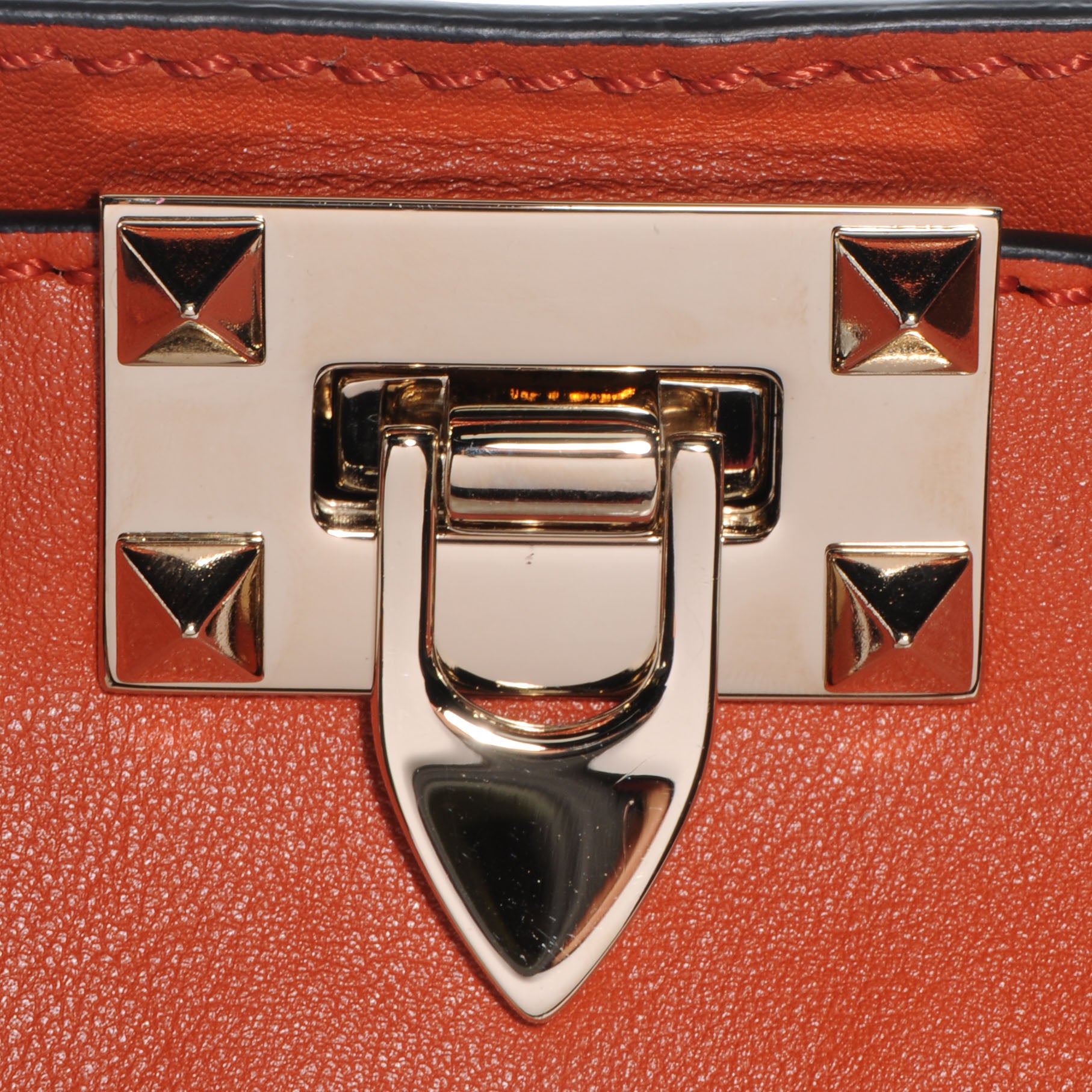 Valentino Garavani Vitello Medium Rockstud Tote English Red 9 of 10