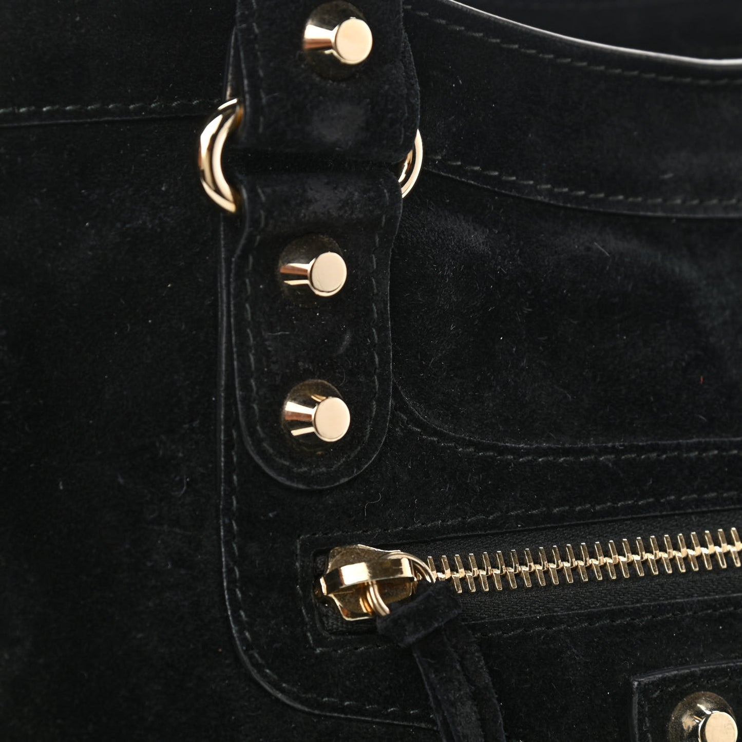 Baby Daim Suede Classic Silver Hardware City Black