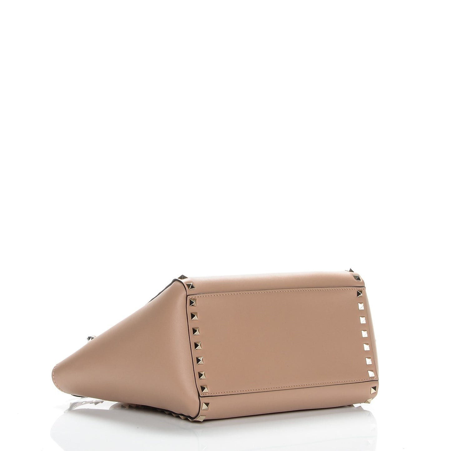 Vitello Small Rockstud Double Handle Tote Soft Noisette