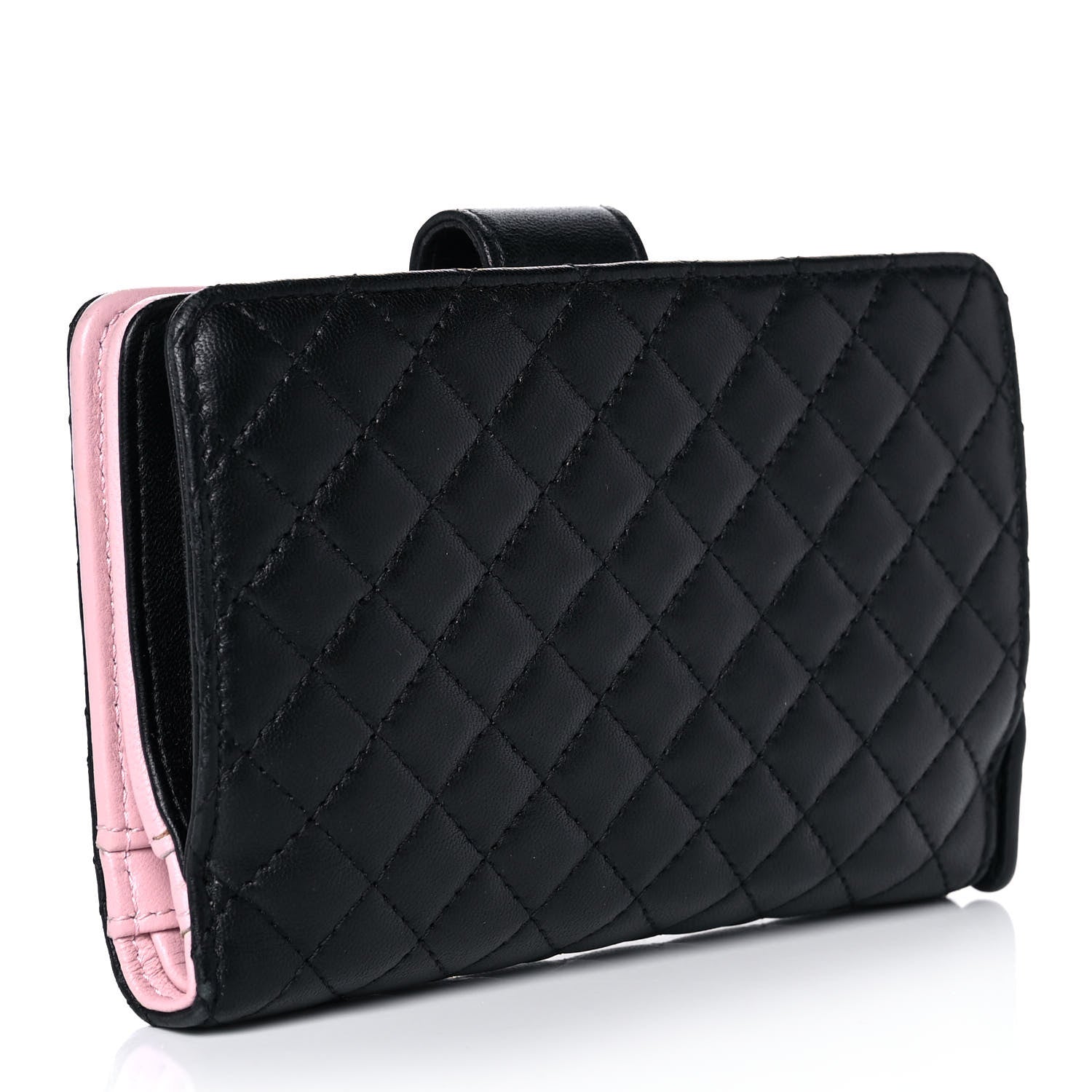 Chanel Lambskin Micro Quilted Double Wallet Black 3 of 11
