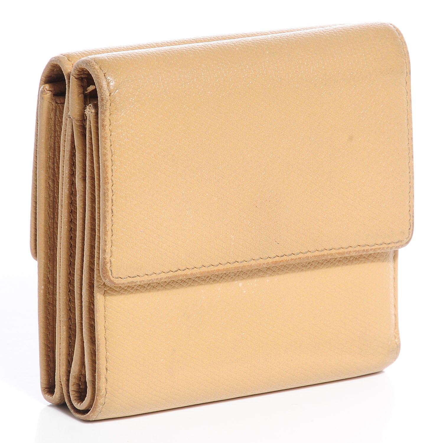 Chanel Leather CC Button Compact Wallet Beige 3 of 7