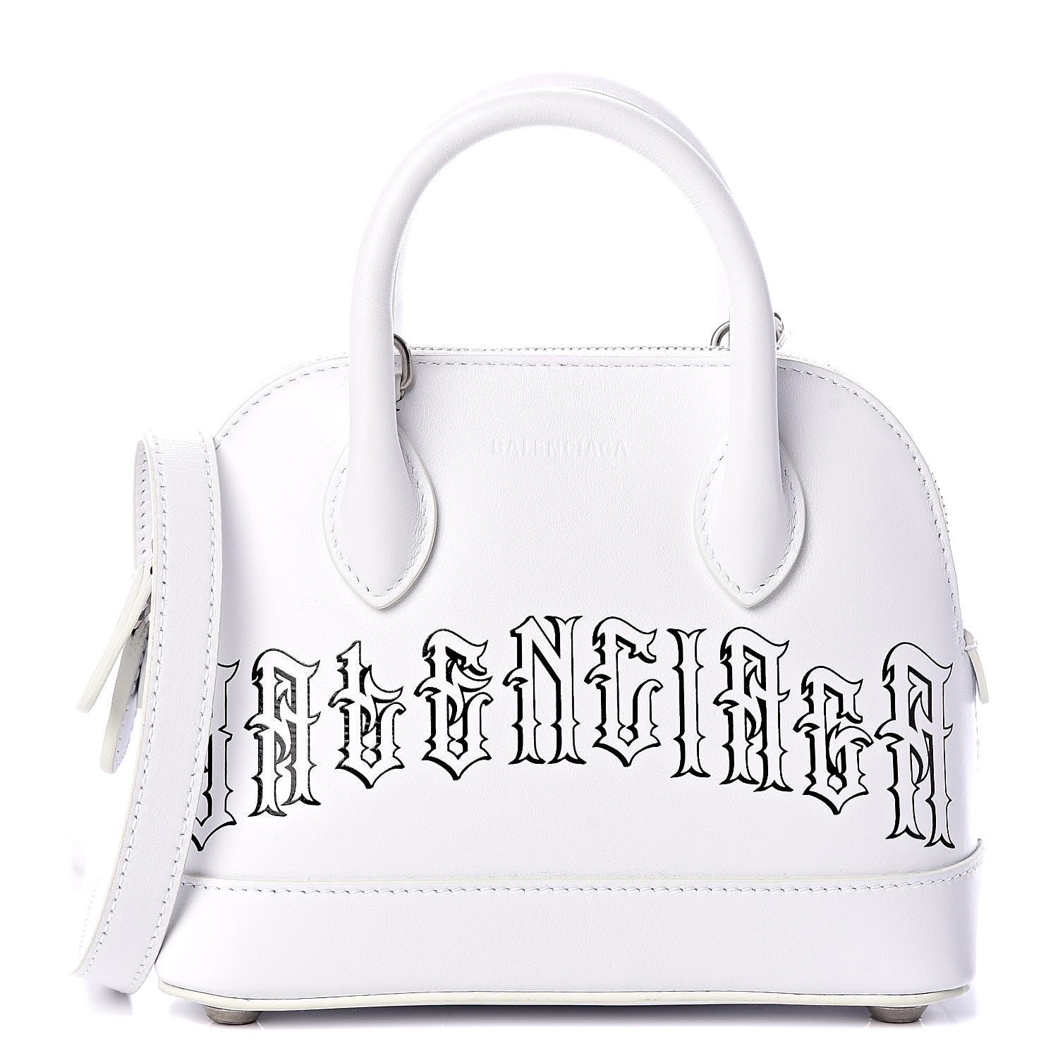 Balenciaga Calfskin Gothic Logo XXS Ville Top Handle Bag White 1 of 9