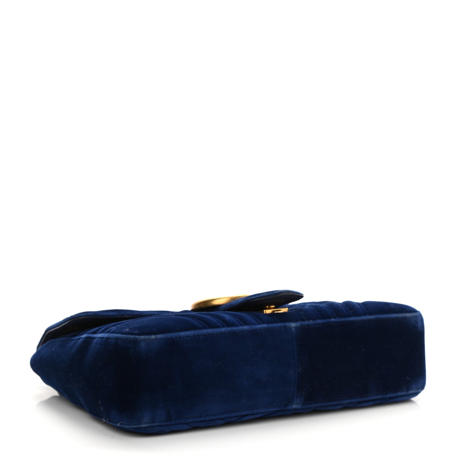 Gucci Velvet Matelasse Medium GG Marmont Shoulder Bag Cobalt Blue 4 of 8