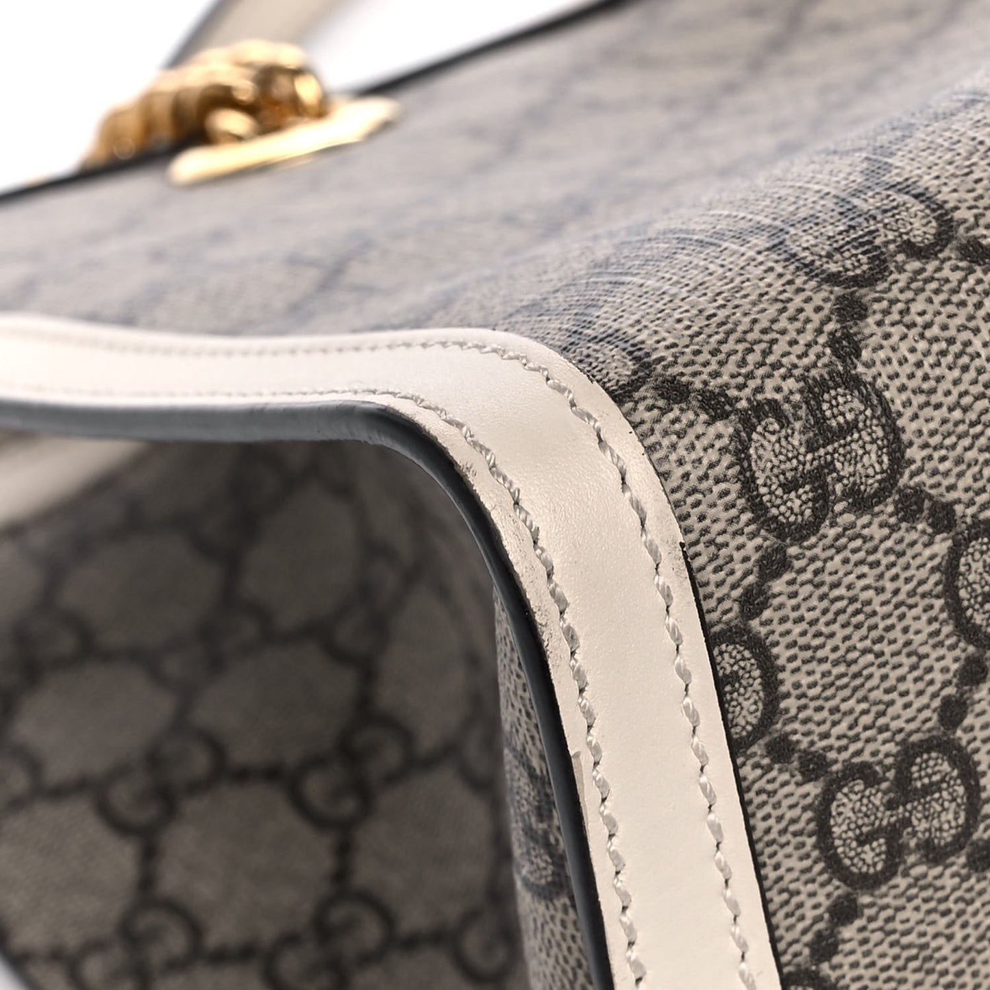 GG Supreme Monogram Medium Padlock Tote White