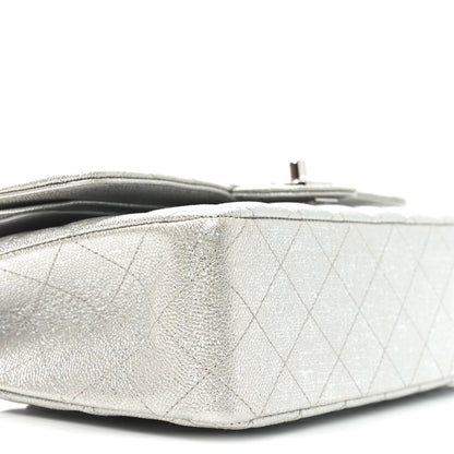 Chanel Glittered Metallic Caviar Quilted Medium Double Flap Silver 9 of 11