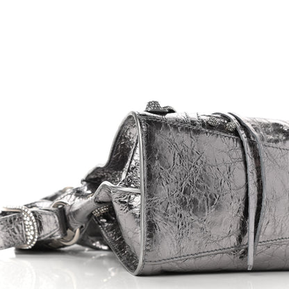 Balenciaga Agneau Arena Crystal Neo Cagole Handbag XS Silver 14 of 19