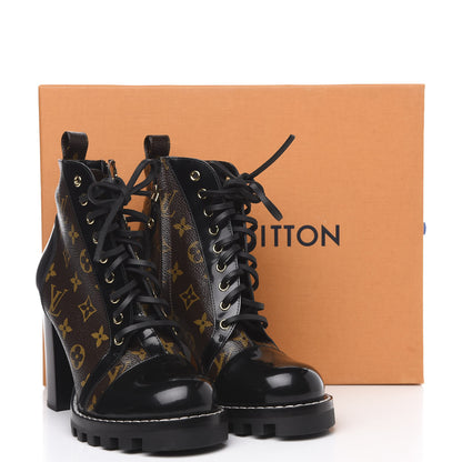 Louis Vuitton Patent Calfskin Monogram Star Trail Ankle Boots 40 Black 8 of 8