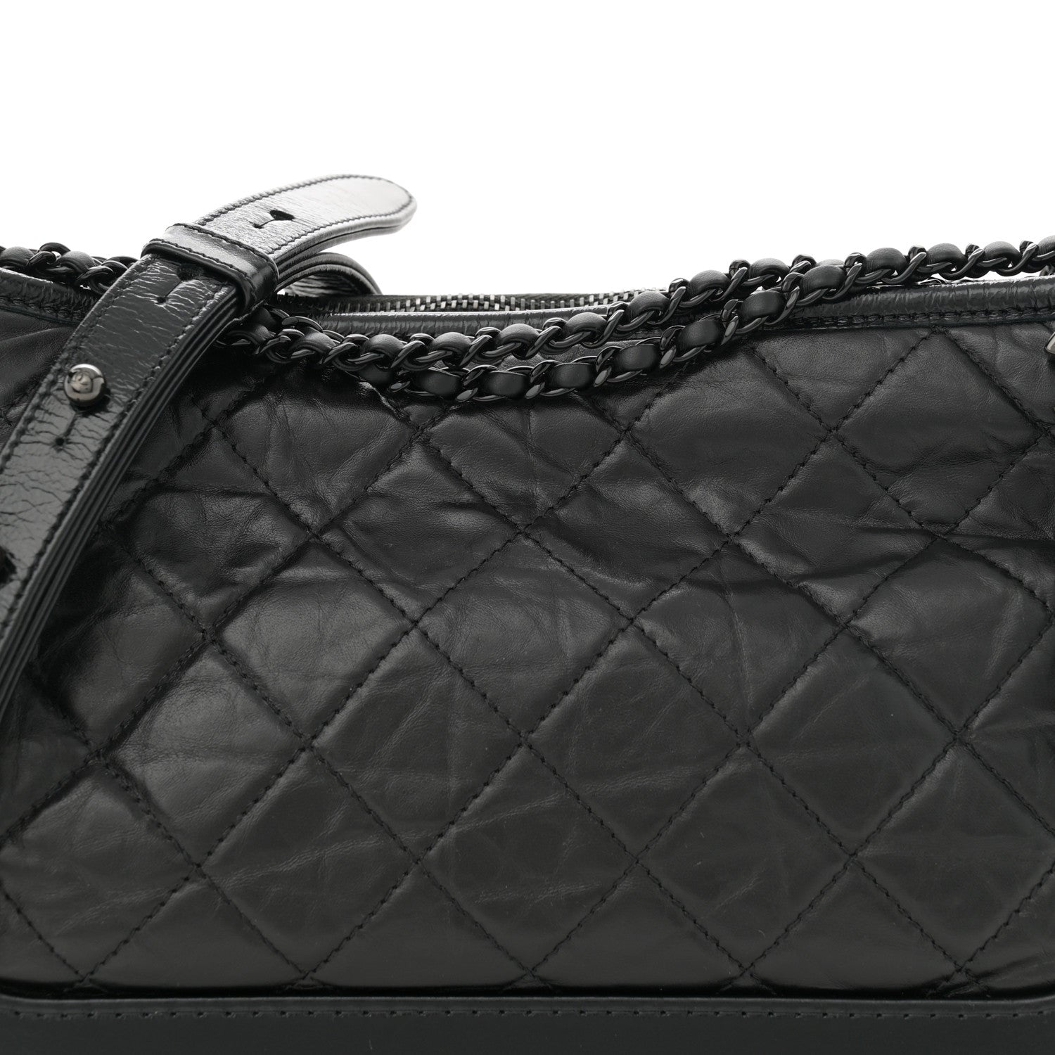 Chanel Aged Calfskin Quilted Medium Gabrielle Hobo So Black 8 of 13