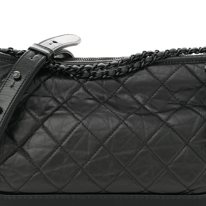 Chanel Aged Calfskin Quilted Medium Gabrielle Hobo So Black 8 of 13