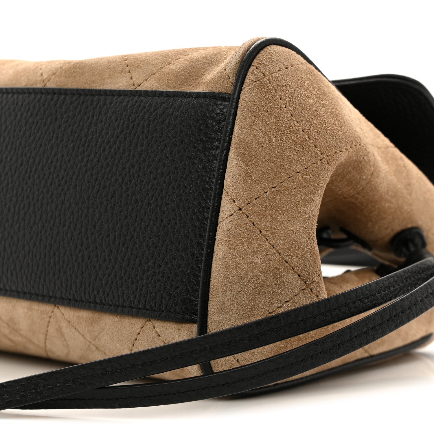 Chanel Grained Calfskin Suede Urban Essentials Small Shopping Bag Dark Beige Black 10 of 10
