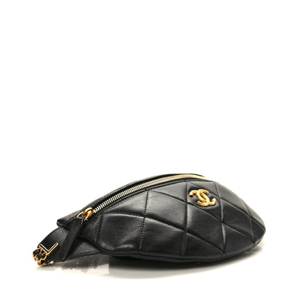 Chanel Lambskin Enamel Quilted Waist Bag Black 4 of 9