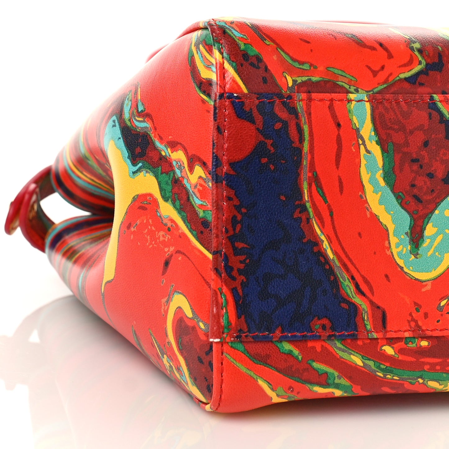 Nappa Marble Mini Peekaboo Iconic Satchel Rosso Multicolor