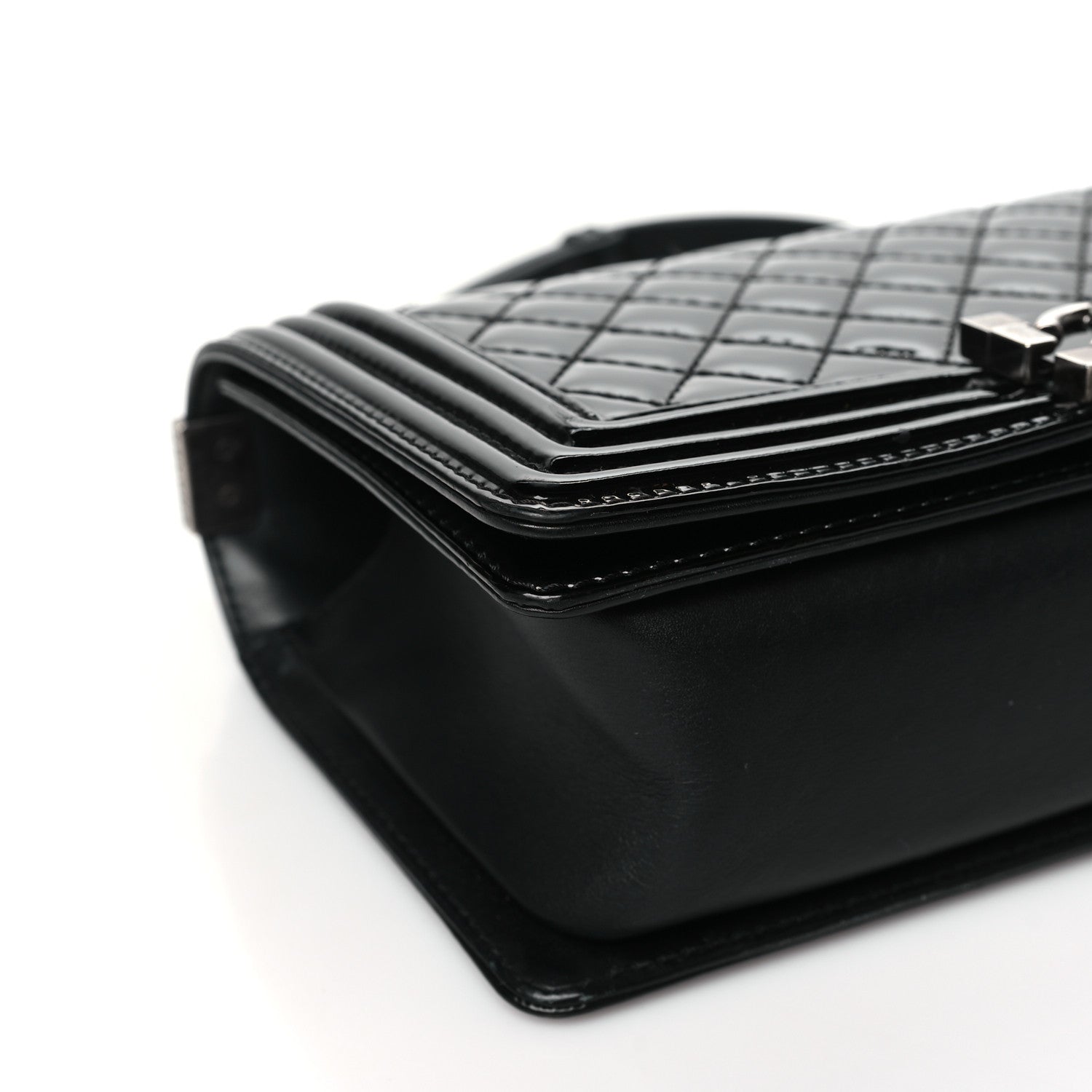 Chanel Patent Calfskin Quilted Medium Plexiglass Boy Flap Black 9 of 11