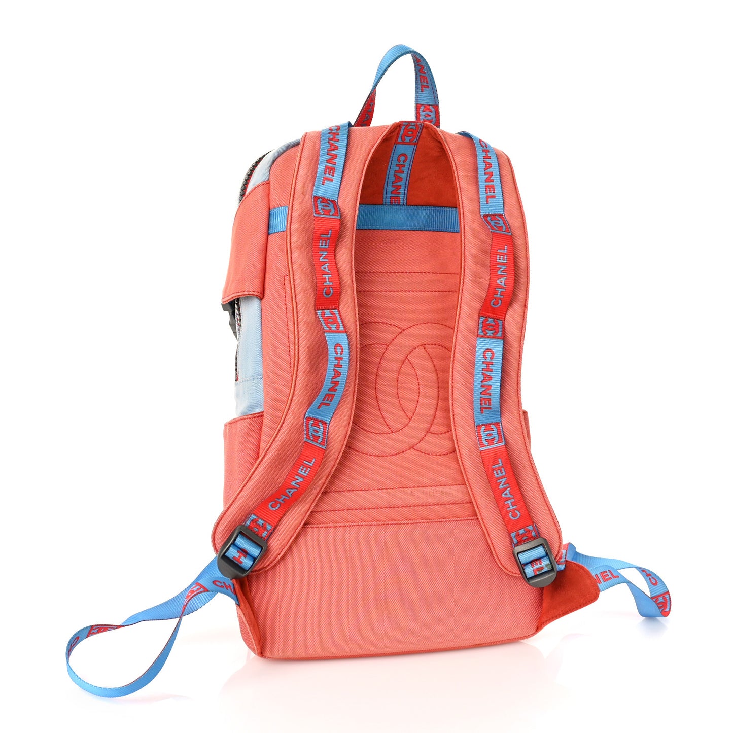 Nylon Sports Backpack Blue Orange