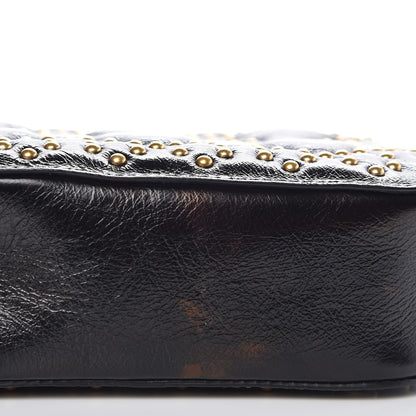 Christian Dior Crinkled Calfskin Studded Cannage Camera Case Black 8 of 10