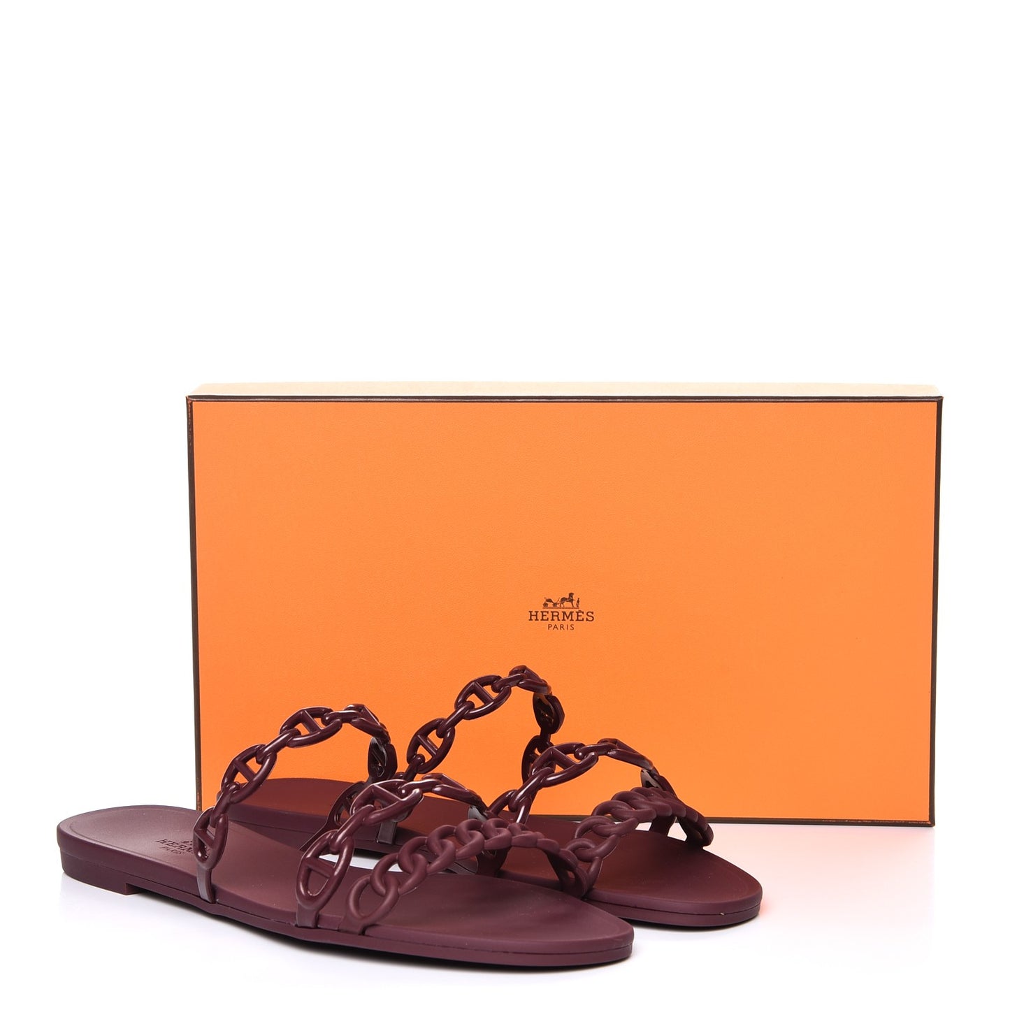 Rubber Chaine d'Ancre Rivage Sandals 37 Bordeaux
