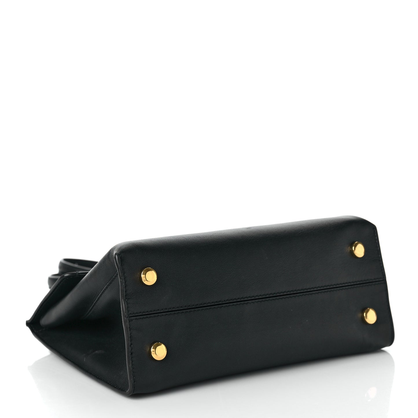 Calfskin Trifolio Top Handle Bag Black