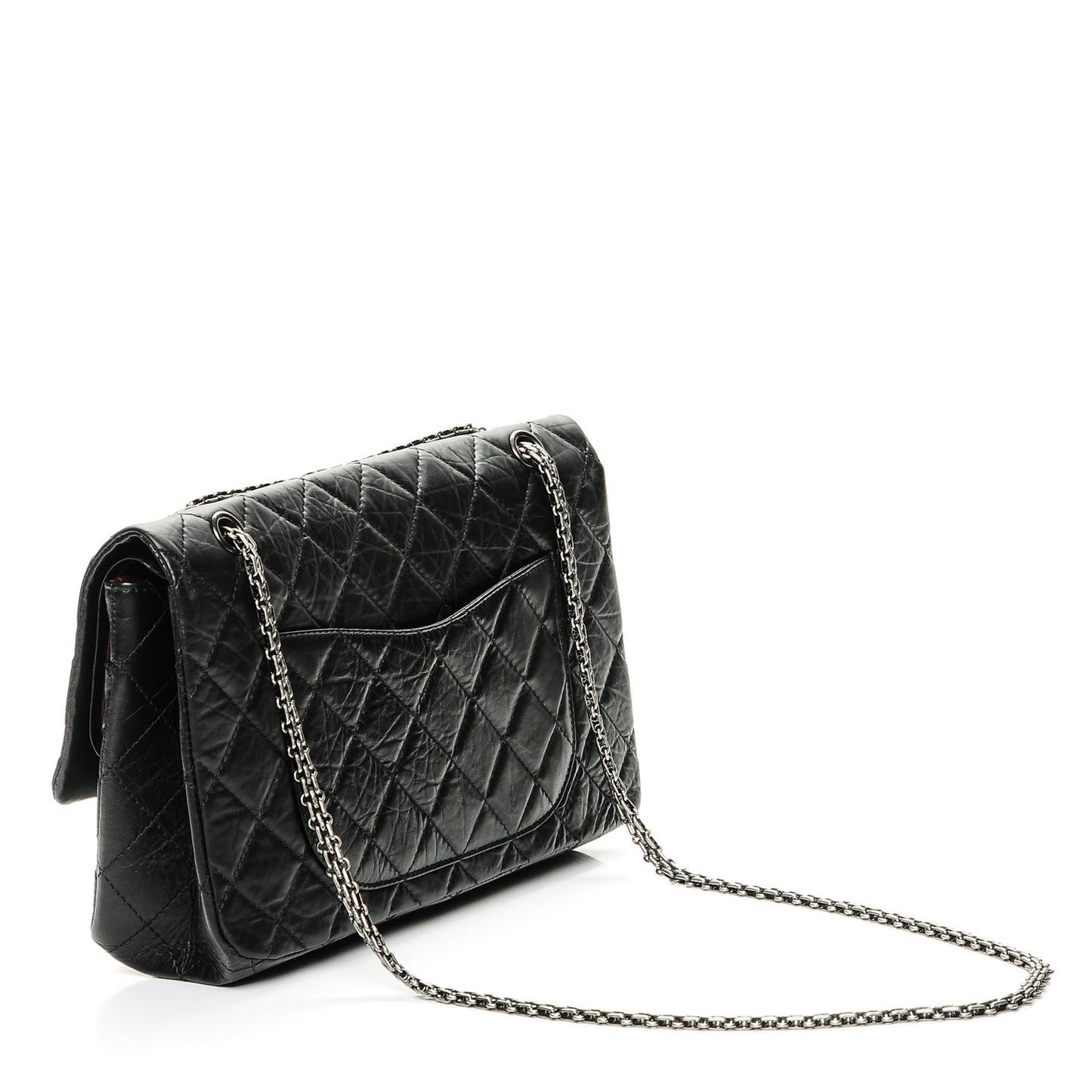 Aged Calfskin Quilted 2.55 Reissue 227 Flap Black