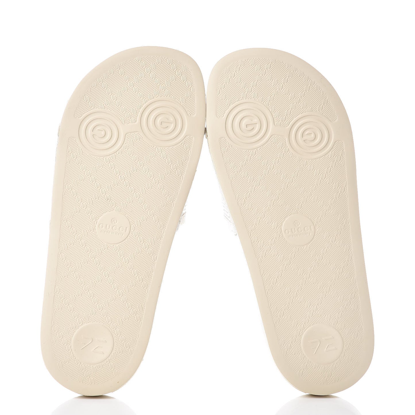 Suede Perforated Horsebit Slide Sandals 36 Ivory