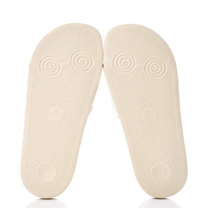 Gucci Suede Perforated Horsebit Slide Sandals 36 Ivory 5 of 9