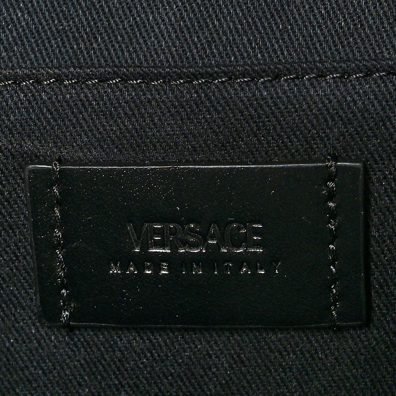 Versace Coated Canvas La Greca Signature Messenger Bag Black Blue 6 of 10