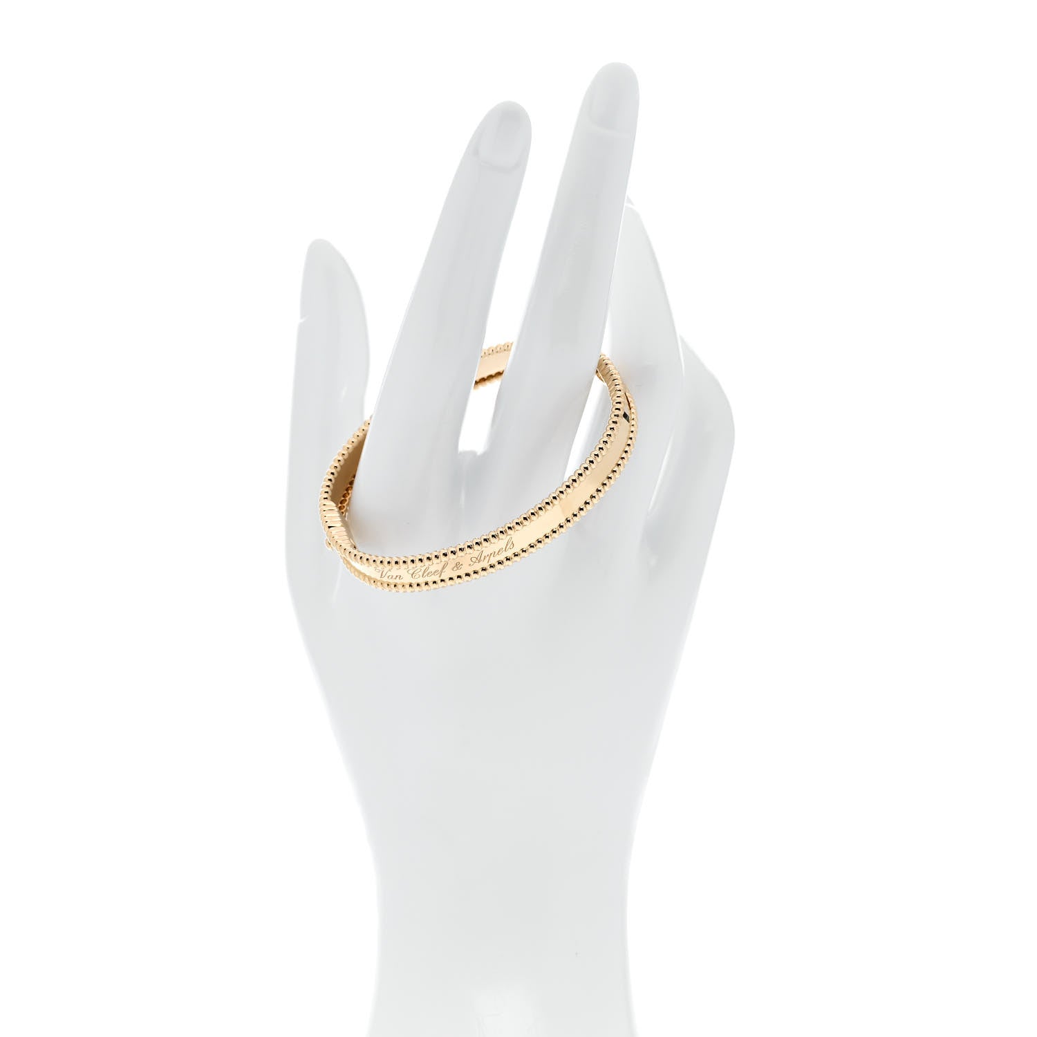 Van Cleef & Arpels 18K Yellow Gold Perlee Signature Bangle Bracelet S 2 of 5