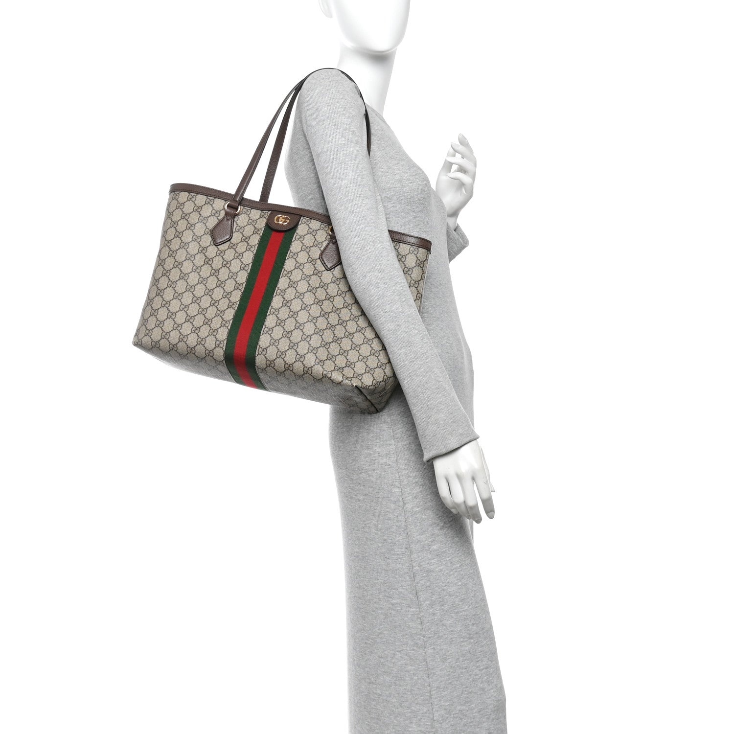 Gucci GG Supreme Monogram Medium Ophidia Shopping Tote Brown 2 of 10