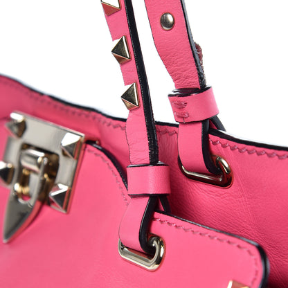 Valentino Garavani Vitello Small Rockstud Tote Fuxia Fluo 10 of 11