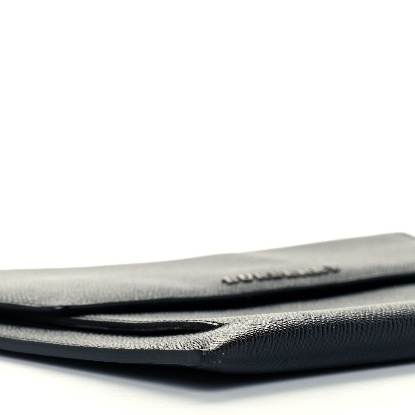 Grainy Calfskin Flap Pouch Black