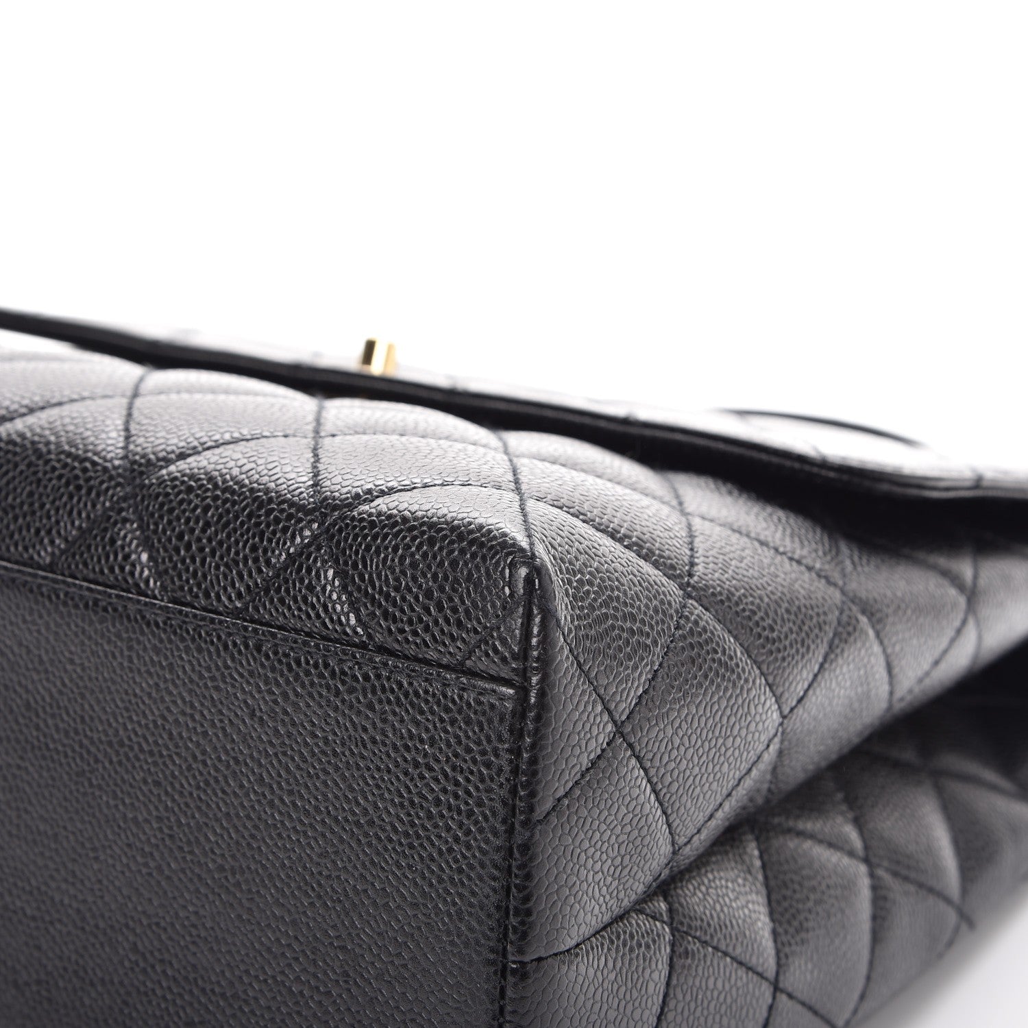 Chanel Caviar Quilted Jumbo Kelly Flap Black 11 of 12