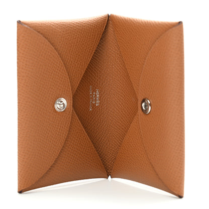 Hermes Epsom Calvi Card Case Gold 5 of 8