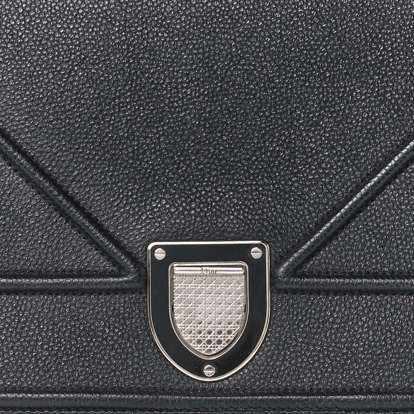 Grained Calfskin Medium Diorama Flap Bag Black
